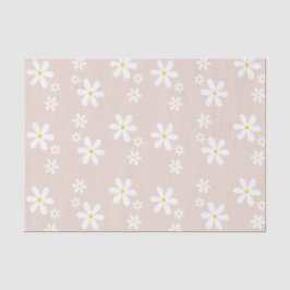 Chic Light Pink & White Daisy Wiederholung Muster Seidenpapier