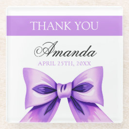 Chic Lila Bow Coquette Girl Sweet 16 Geburtstag Glasuntersetzer