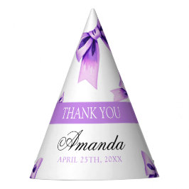 Chic Lila Bow Coquette Girl Sweet 16 Geburtstag Partyhütchen