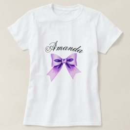Chic Lila Bow Coquette Girl Sweet 16 Geburtstag T-Shirt