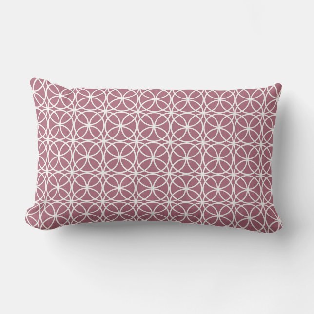 Chic Lila Cassis Circle Geometric Muster Lendenkissen (Vorderseite)