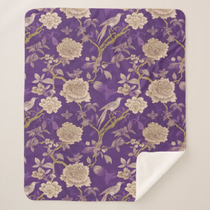 Chic lila Chinoiserie Sherpadecke