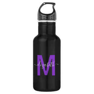 Chic Lila Driving Glitzer Monogram Name Edelstahlflasche