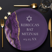 Chic Lila Gold Agate Bat Mitzvah Party