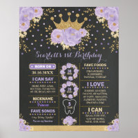 Chic Lila Gold Blumenkronen Princess Milestone