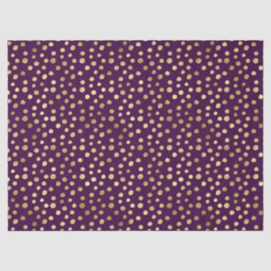 Chic Lila Gold Dots Seidenpapier