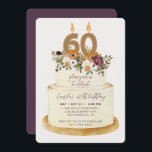 Chic Lila Herbst 60. Geburtstagskuchen Einladung<br><div class="desc">Feiern Sie mit unserer schicken Einladung einen weiblichen Herbst 60. Geburtstag. Das Design besticht durch einen rustikalen Kuchen, der mit Herbst-Blume, Blätter und Kerzen mit der Nummer 60 geschmückt ist und für den ultimativen Chic-Look sorgt. Der gesamte Text ist zu 100% anpassbar. Wenn Sie zusätzliche Stücke für diese Sammlung benötigen,...</div>
