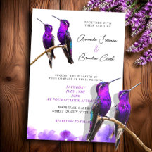 Chic Lila Hummingbirds and Petals Wedding