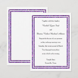 Chic Lila Imitate Glittered Trim-3x5 Wedding Einla Einladung