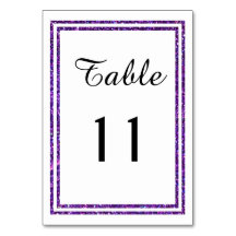 Chic Lila Imitate Glittered Trim - Table Card