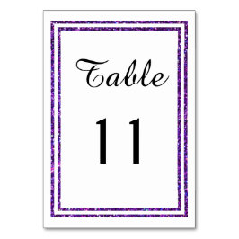 Chic Lila Imitate Glittered Trim - Table Card Tischnummer