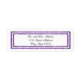 Chic Lila Imitats Glittered Trim - Adressetikett