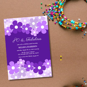 Chic Lila Lavender Blume 80 Fabulous Geburtstag Einladung