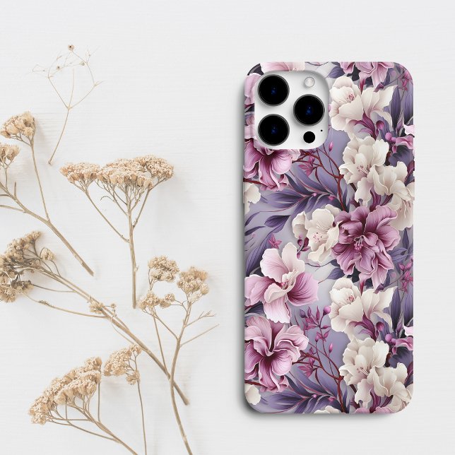 Chic Lila Orchid Floral Case-Mate iPhone Hülle (Elegant orchid floral iPhone case)