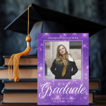 Chic Lila Sparkle Graduate Foto 2025 Abschluss