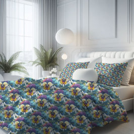 Chic Lila und Blue Floral Muster