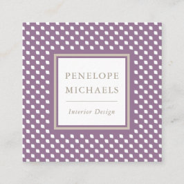 Chic Lila und White Geometric Quadratische Visitenkarte