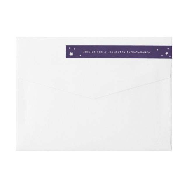 Chic Lila+White Stars Wraparound Address Label (Rückseite)
