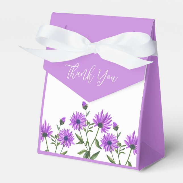 Chic Lila Xeranthemum Floral Vielen Dank Geschenkschachtel (Vorderseite)