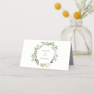 Chic Lilac Floral Wreath Hütte Garden Wedding Platzkarte