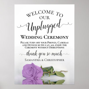 Chic Lilac Lila Rose Unplugged Wedding Zeremonie Poster