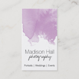 Chic Lilac Watercolor Business Card Visitenkarte