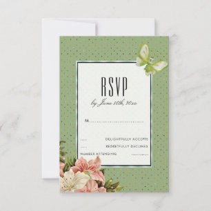 Chic Lilies & Gem Butterfly UAWG RSVP Karte