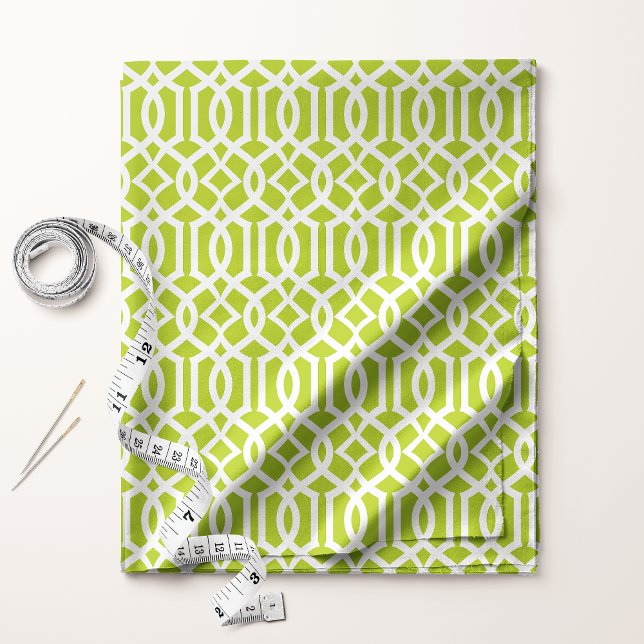 Chic Lime Green Trellis Lattice Muster Stoff (Von Creator hochgeladen)