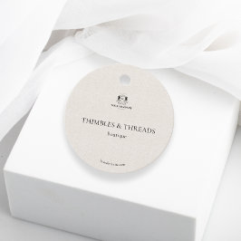 Chic Linen Boutique Business Logo Branding Hang Geschenkanhänger