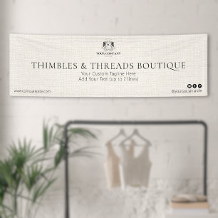 Chic Linen Elegantes Business-Logo Event-Marketing Banner