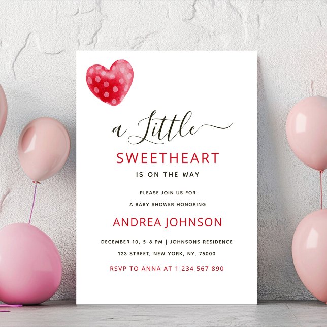 Chic Little Sweetheart Valentine's Day Baby Shower Save The Date (Von Creator hochgeladen)