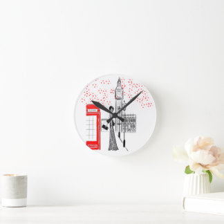 Chic London Glamour Kunstwanduhr Runde Wanduhr