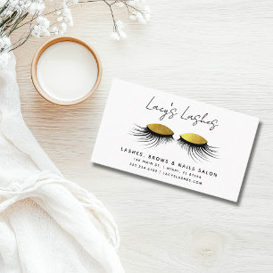Chic Long Lush Wimpern Visagist Visitenkarte