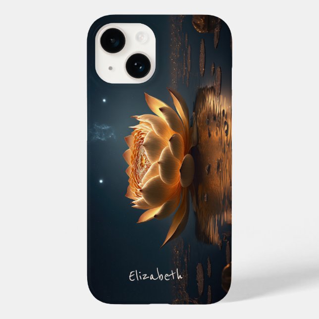 Chic Lotus Blume Dark Case-Mate iPhone Hülle (Rückseite)