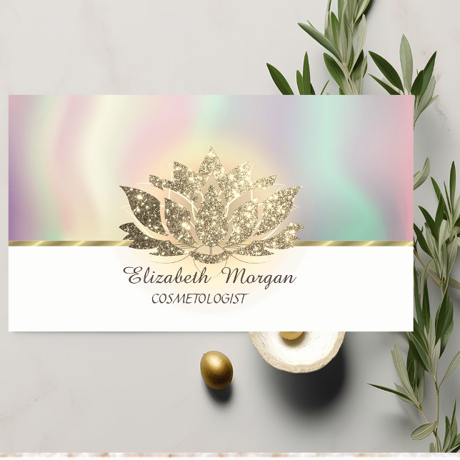 Chic Lotus Blume Gold Yoga Instructor Visitenkarte (Von Creator hochgeladen)