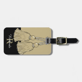 CHIC LUGGAGE/BAG TAG_KHAKI TASSELS/BLACK GEPÄCKANHÄNGER