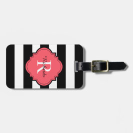 CHIC LUGGAGE/BAG TAG_MODERN 77 CORAL/BLACK/WHITE GEPÄCKANHÄNGER