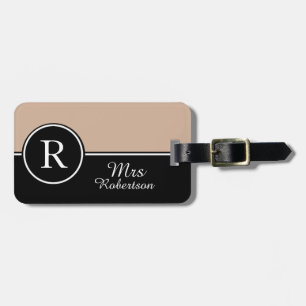 CHIC LUGGAGE/BAG TAG_MODERN "Frau" ALMOND/BLACK Gepäckanhänger