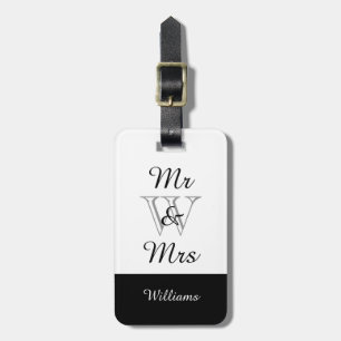 CHIC LUGGAGE TAG_"Herr & Frau" BLACK/WEISS Gepäckanhänger