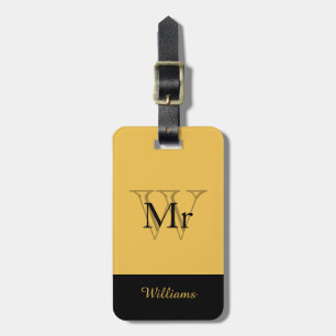 CHIC LUGGAGE TAG_"Herr" GOLD/BLACK Gepäckanhänger