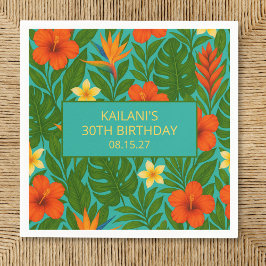 Chic Lush Tropical Floral Luau Geburtstagsparty Serviette
