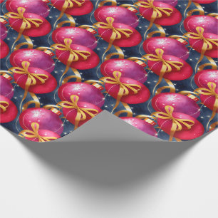 Chic Luxe Weihnachten Wasserfarbe Lila Bauble Geschenkpapier