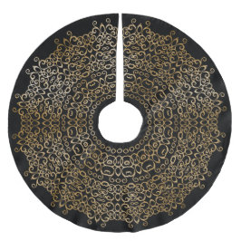 CHIC LUXURY BLACK & GOLD CHRISTMAS DAMASK CLASSY B POLYESTER WEIHNACHTSBAUMDECKE