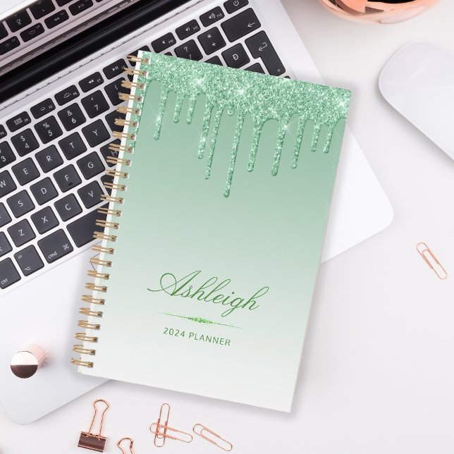 Chic Luxury Glitzer Tropfen Green 2024 Planer (Von Creator hochgeladen)