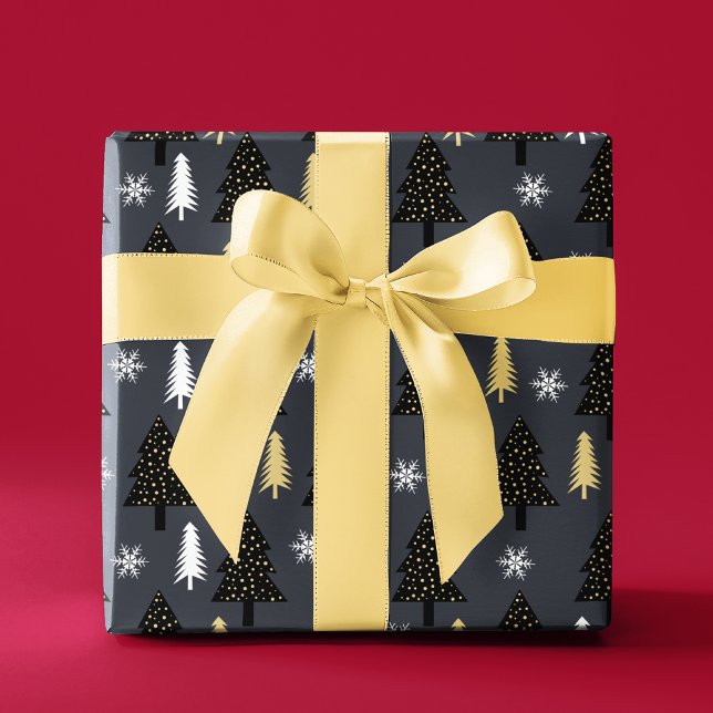 Chic Luxury Modern Christmas Tree Muster Geschenkpapier (Von Creator hochgeladen)