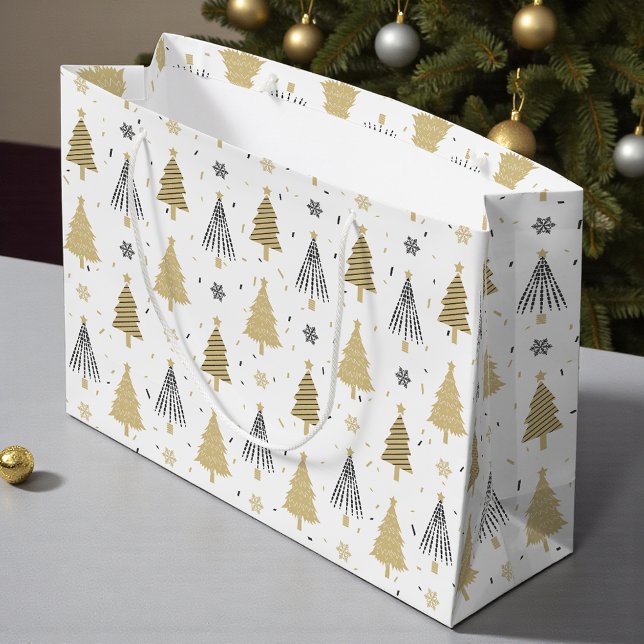 Chic Luxury Modern Gold Weihnachtsbaumen Große Geschenktüte (Von Creator hochgeladen)