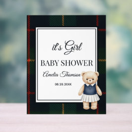 chic Luxury Teddy Bear baby shower Acrylschild