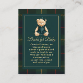 Chic Luxury Teddy Bear Baby Shower Begleitkarte