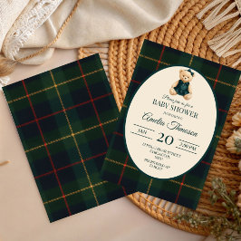 Chic Luxury Teddy Bear Baby Shower Einladung