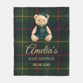 Chic Luxury Teddy Bear Baby Shower Fleecedecke
